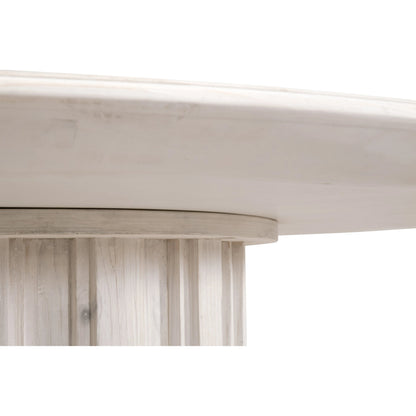 Roma 54" Round Dining Table by Essentials For Living in white wash pine. Made from solid reclaimed pine wood, reclaimed pine veneer, mdf in a modern style.