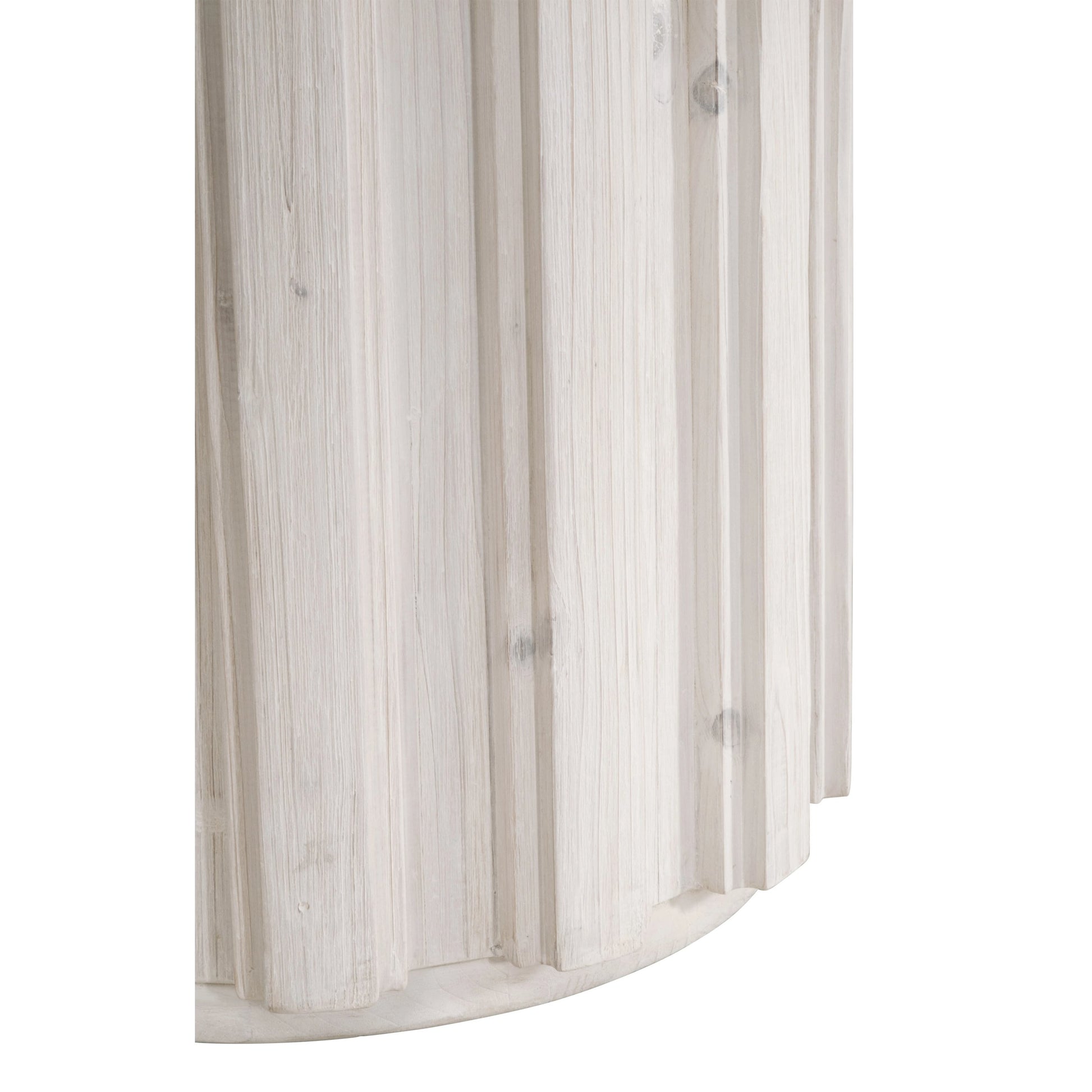 Roma 54" Round Dining Table by Essentials For Living in white wash pine. Made from solid reclaimed pine wood, reclaimed pine veneer, mdf in a modern style.