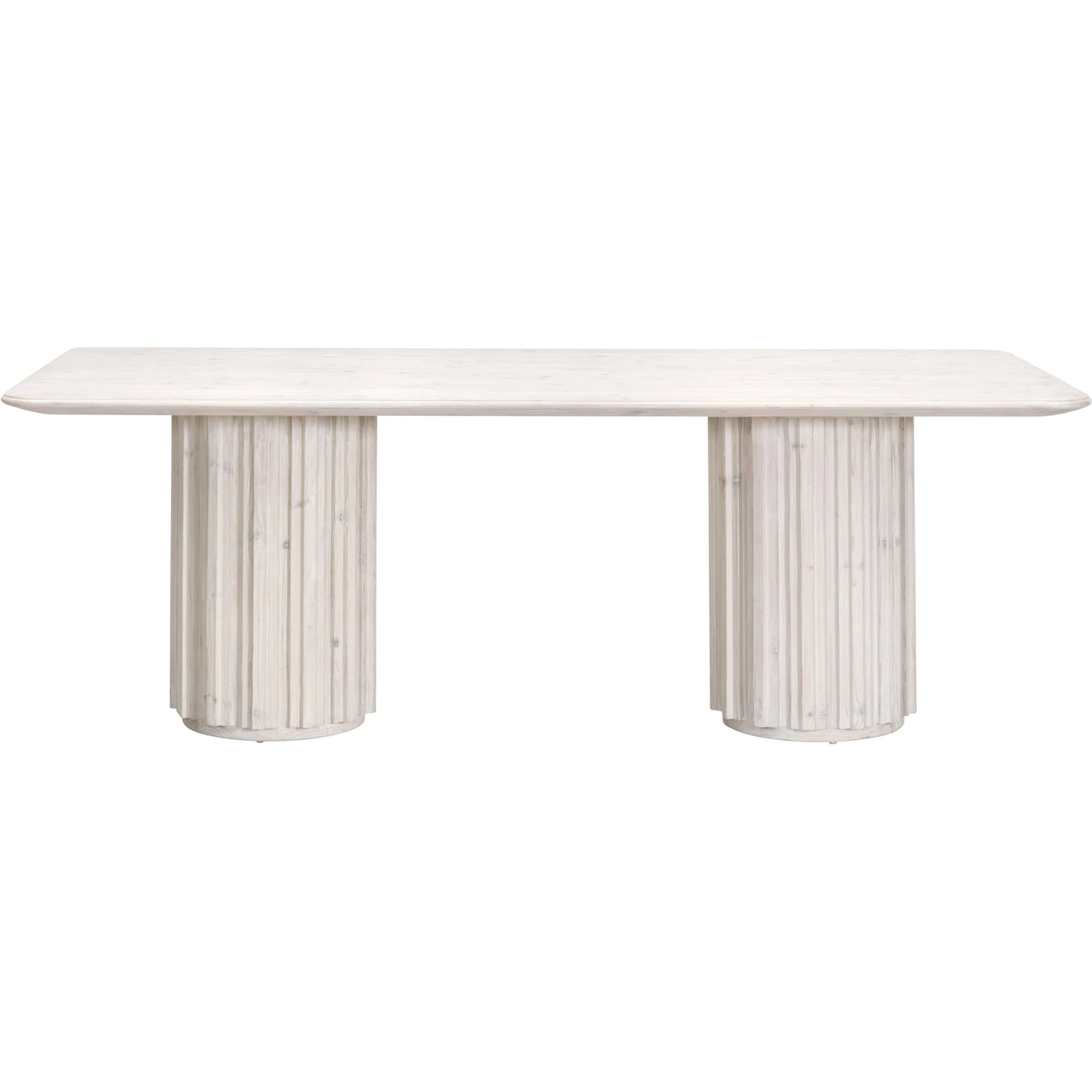 Roma Dining Table by Essentials For Living in white wash pine. Made from solid reclaimed pine, reclaimed pine veneer, mdf in a modern style.