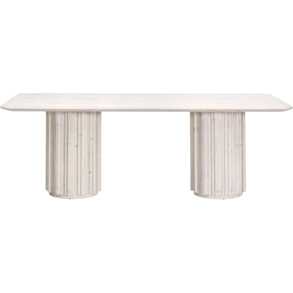 Roma Dining Table by Essentials For Living in white wash pine. Made from solid reclaimed pine, reclaimed pine veneer, mdf in a modern style.