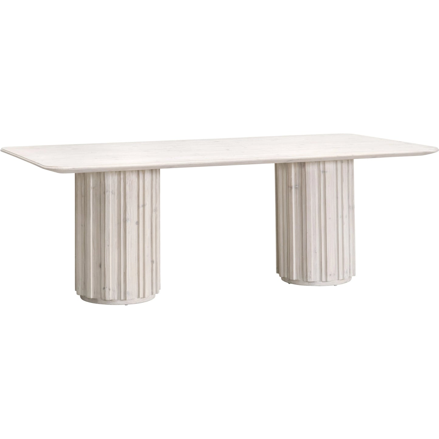 001 SI-2021738 | Additional Silo | Roma Dining Table by Essentials For Living in white wash pine. Made from solid reclaimed pine, reclaimed pine veneer, mdf in a modern style.