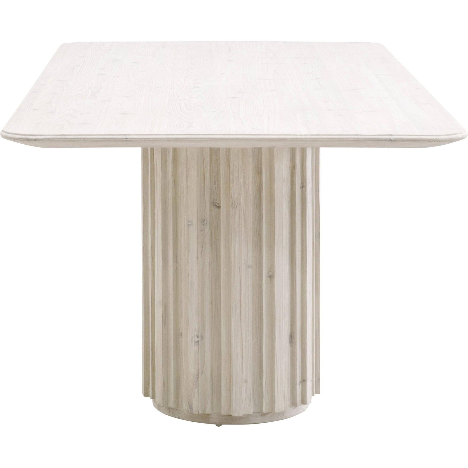 Roma Dining Table by Essentials For Living in white wash pine. Made from solid reclaimed pine, reclaimed pine veneer, mdf in a modern style.