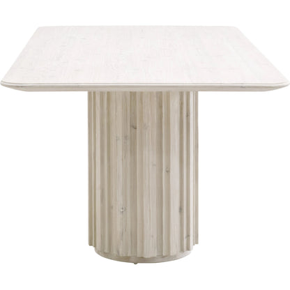Roma Dining Table by Essentials For Living in white wash pine. Made from solid reclaimed pine, reclaimed pine veneer, mdf in a modern style.