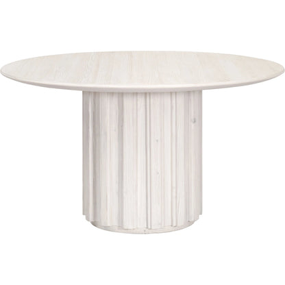 Roma 54" Round Dining Table by Essentials For Living in white wash pine. Made from solid reclaimed pine wood, reclaimed pine veneer, mdf in a modern style.