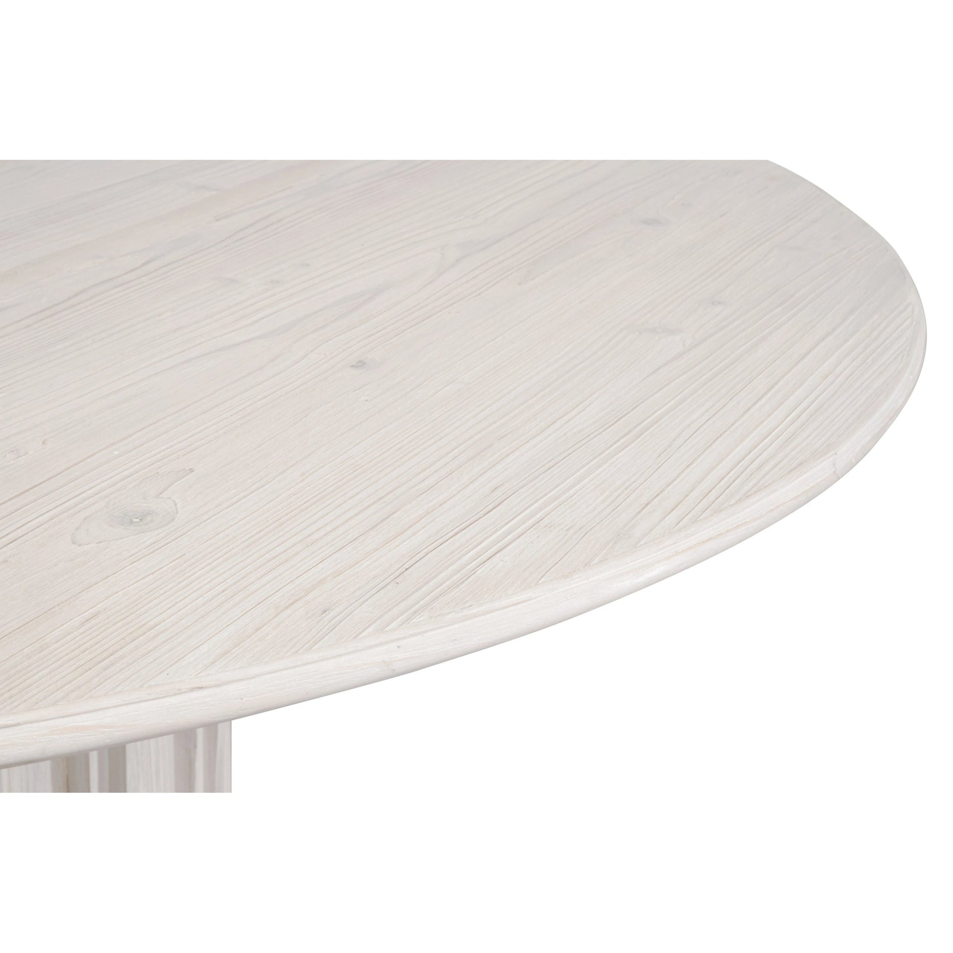 Roma 54" Round Dining Table by Essentials For Living in white wash pine. Made from solid reclaimed pine wood, reclaimed pine veneer, mdf in a modern style.
