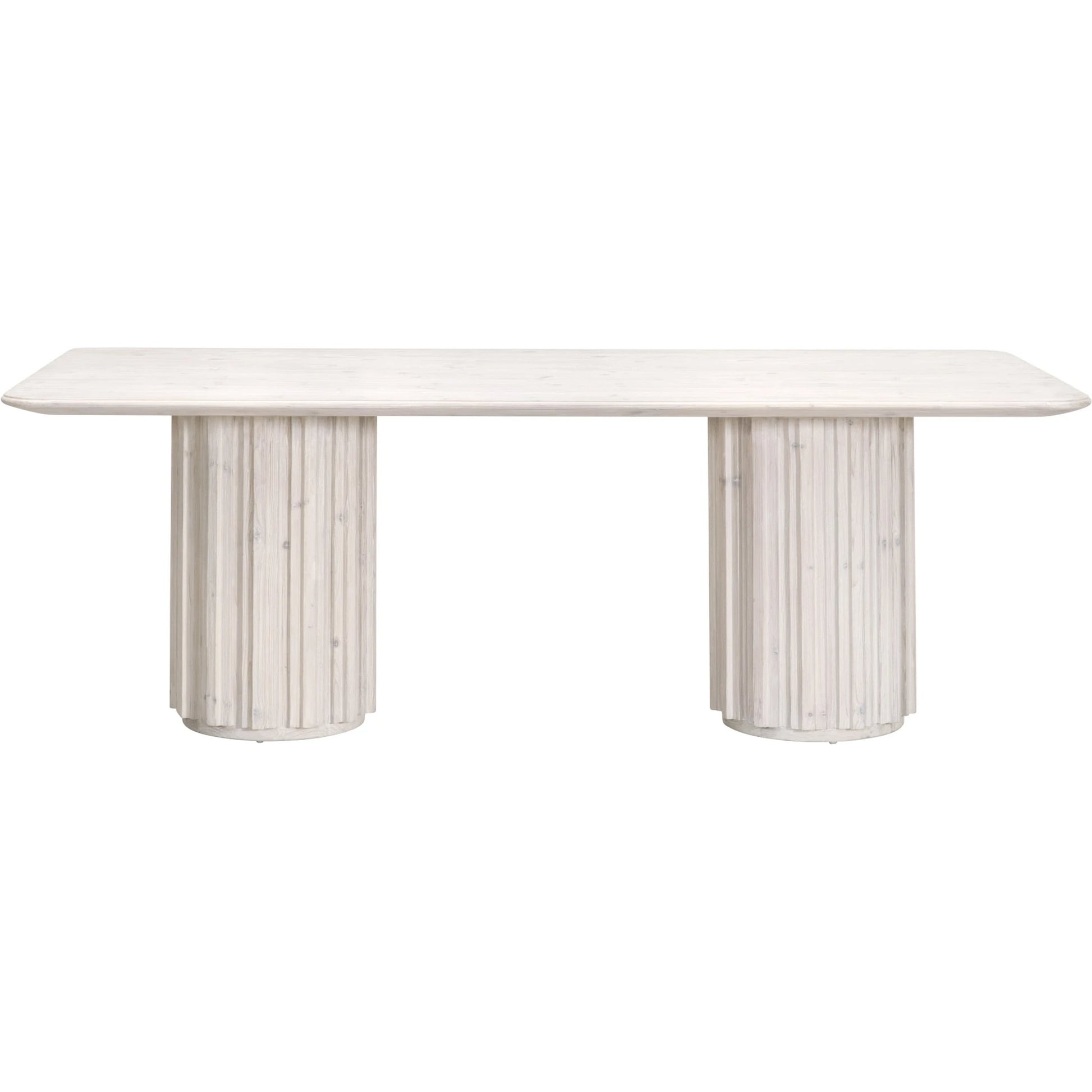 Roma Dining Table by Essentials For Living in white wash pine. Made from solid reclaimed pine, reclaimed pine veneer, mdf in a modern style.