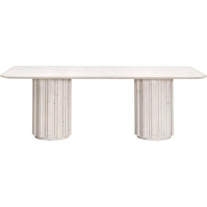Roma Dining Table by Essentials For Living in white wash pine. Made from solid reclaimed pine, reclaimed pine veneer, mdf in a modern style.