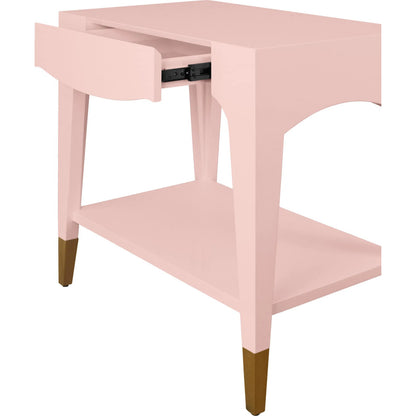 Ronny Tapered Leg One Drawer Side Table by Worlds Away. Made from unique in a unique style.