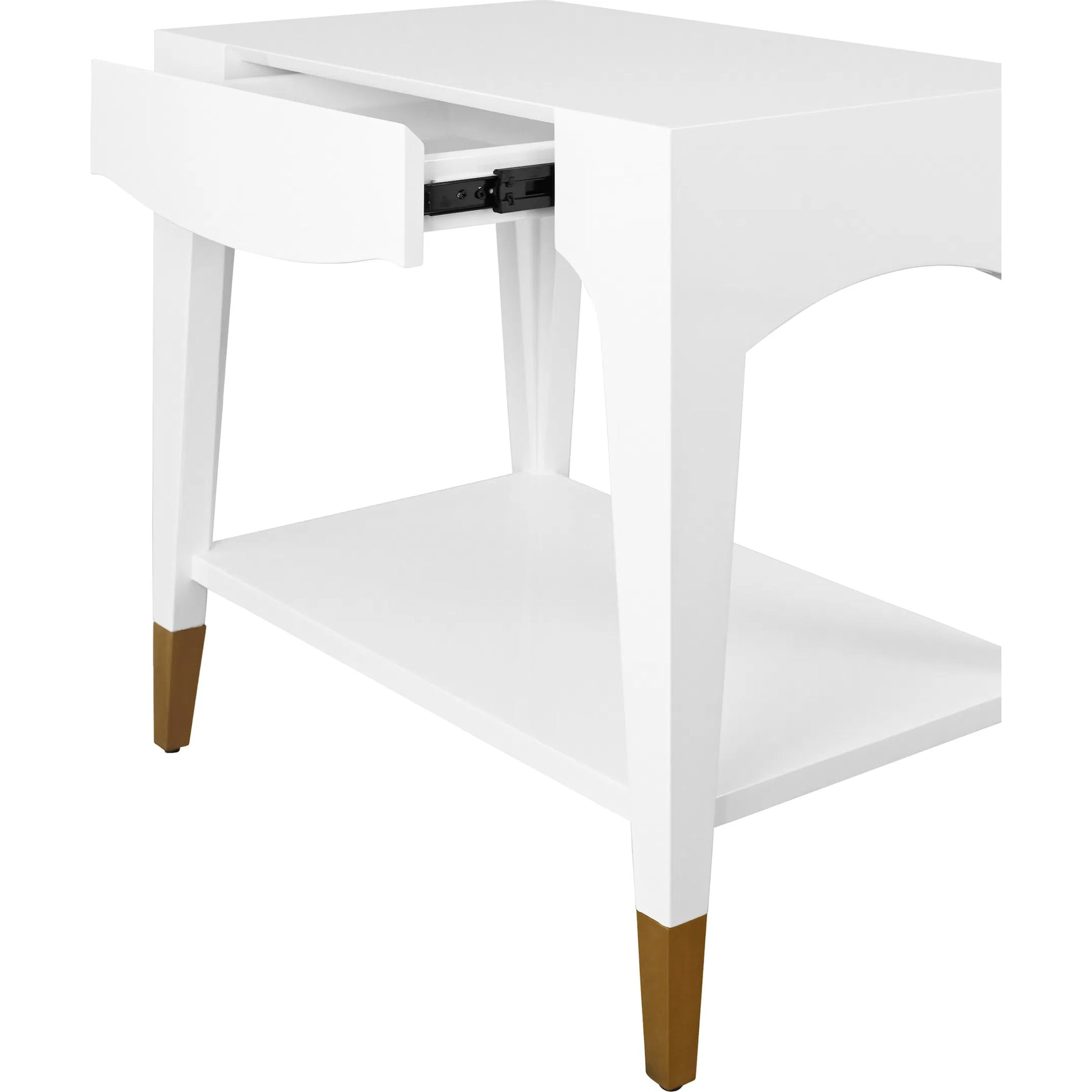Ronny Tapered Leg One Drawer Side Table by Worlds Away. Made from unique in a unique style.