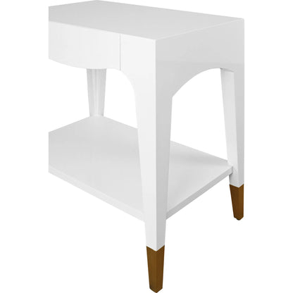 Ronny Tapered Leg One Drawer Side Table by Worlds Away. Made from unique in a unique style.