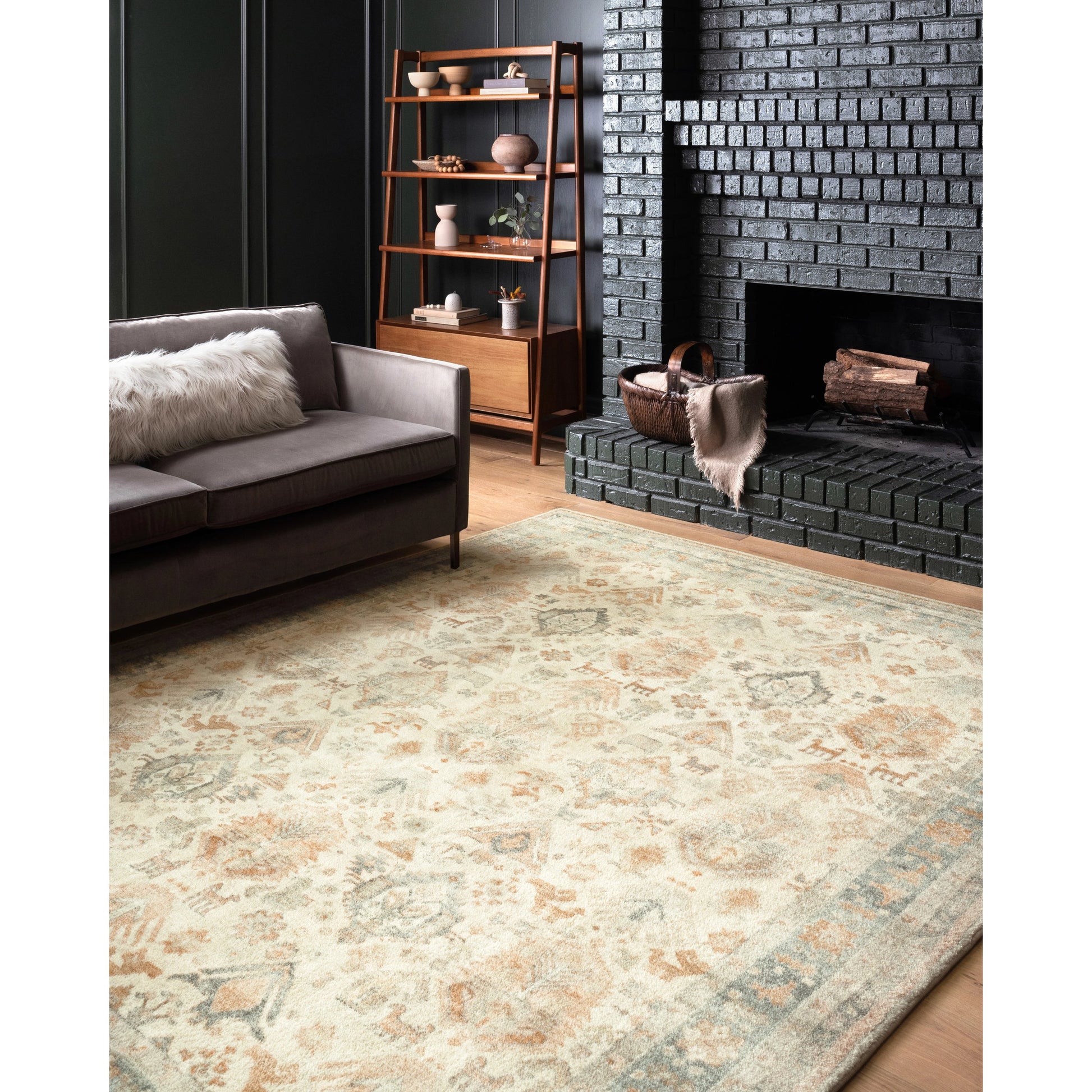 Rosette Marion Rug by Loloi in beige, multi. Made from 100% polyester in a traditional style.