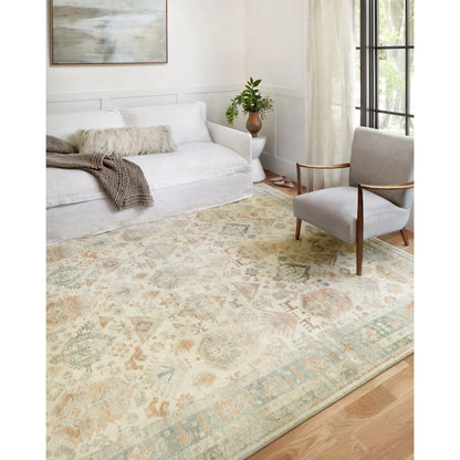 Rosette Marion Rug by Loloi in beige, multi. Made from 100% polyester in a traditional style.