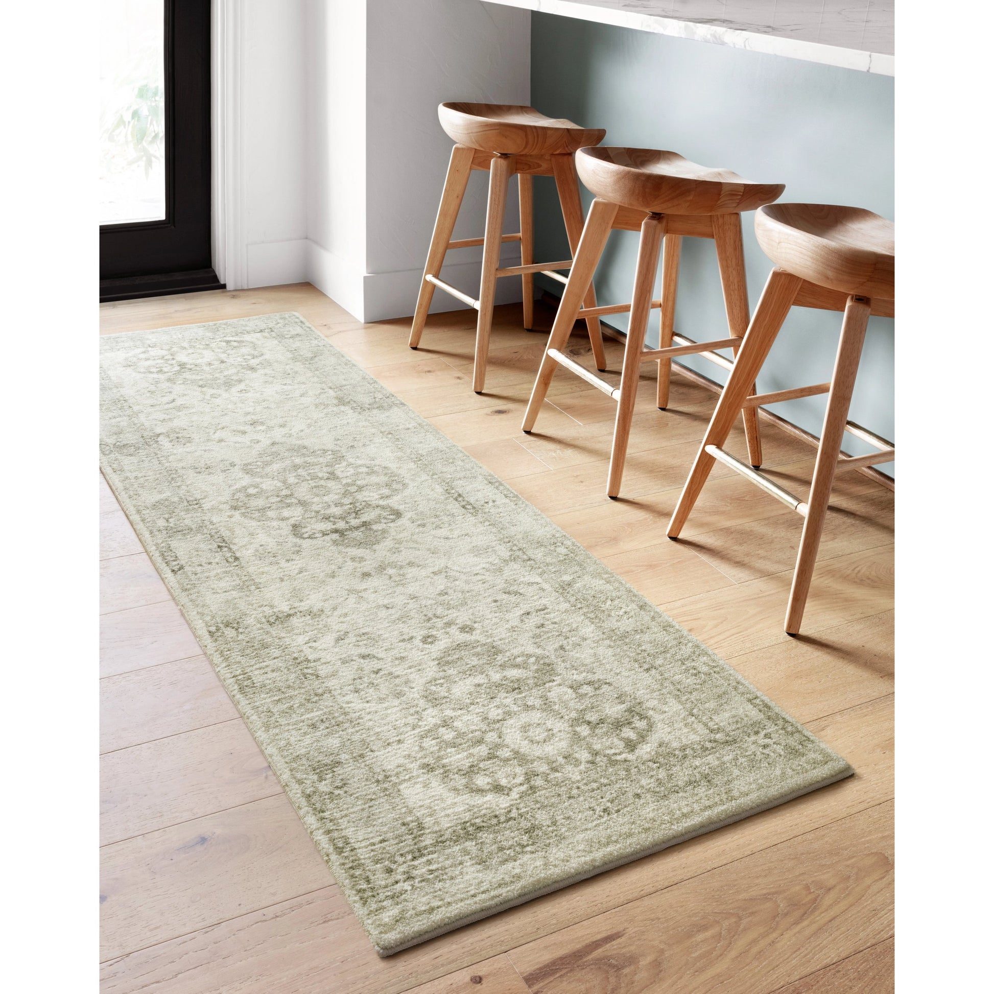 Rosette Olivia Rug by Loloi in ivory, silver. Made from 100% polyester in a traditional style.