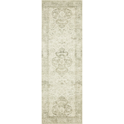 Rosette Olivia Rug by Loloi in ivory, silver. Made from 100% polyester in a traditional style.