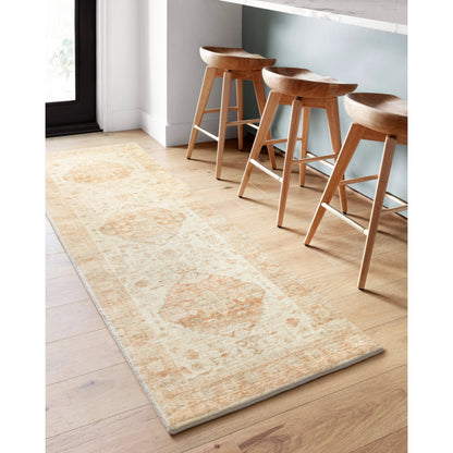 Rosette Mila Rug by Loloi in ivory, terracotta. Made from 100% polyester in a traditional style.