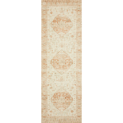Rosette Mila Rug by Loloi in ivory, terracotta. Made from 100% polyester in a traditional style.