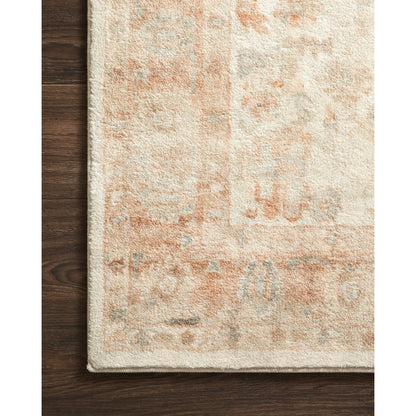 Rosette Mila Rug by Loloi in ivory, terracotta. Made from 100% polyester in a traditional style.