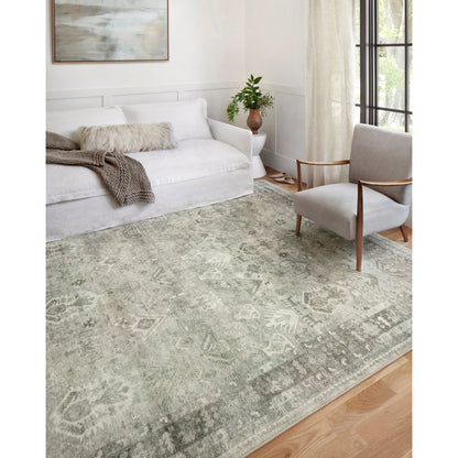 Rosette Willow Rug by Loloi in steel, graphite. Made from 100% polyester in a traditional style.