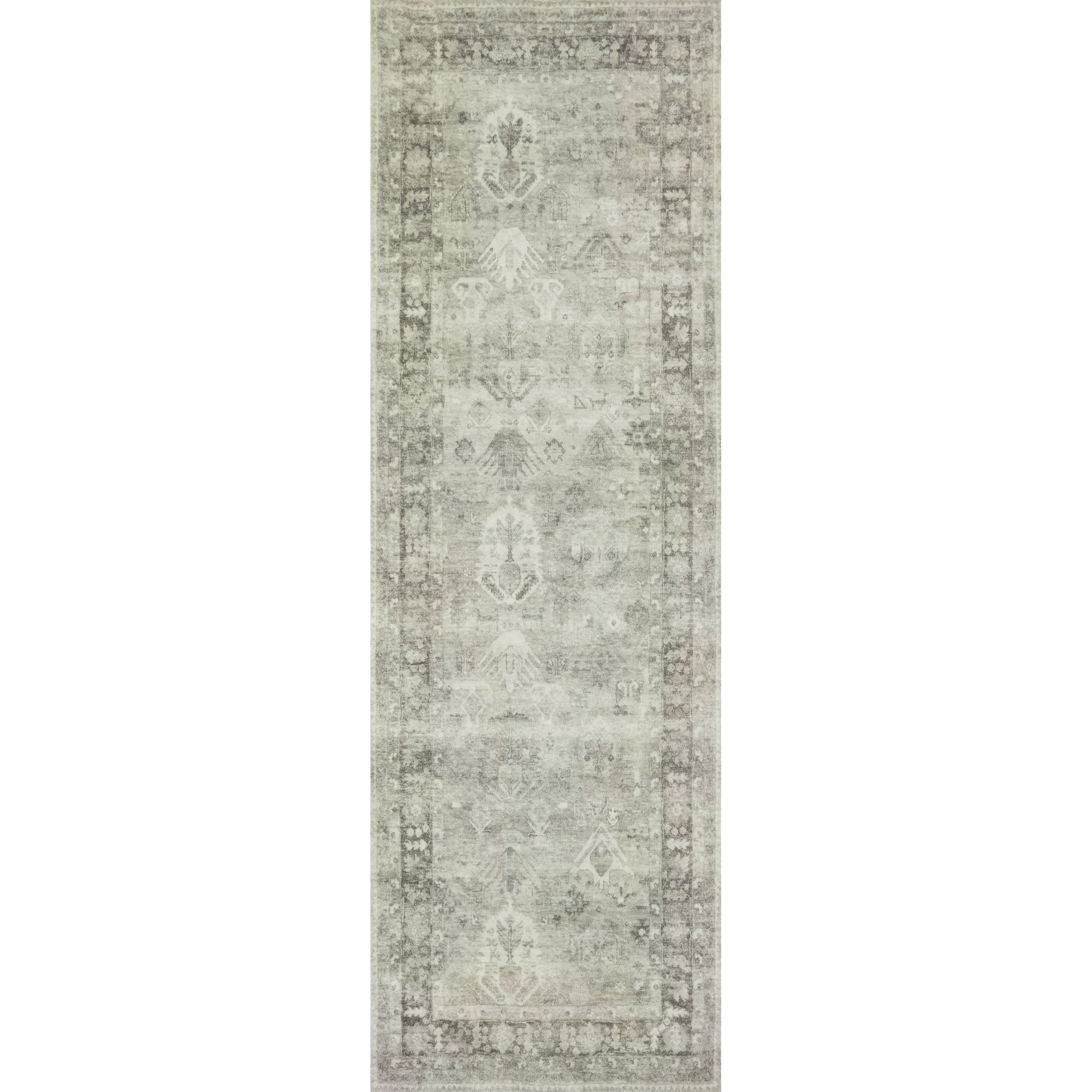 Rosette Willow Rug by Loloi in steel, graphite. Made from 100% polyester in a traditional style.