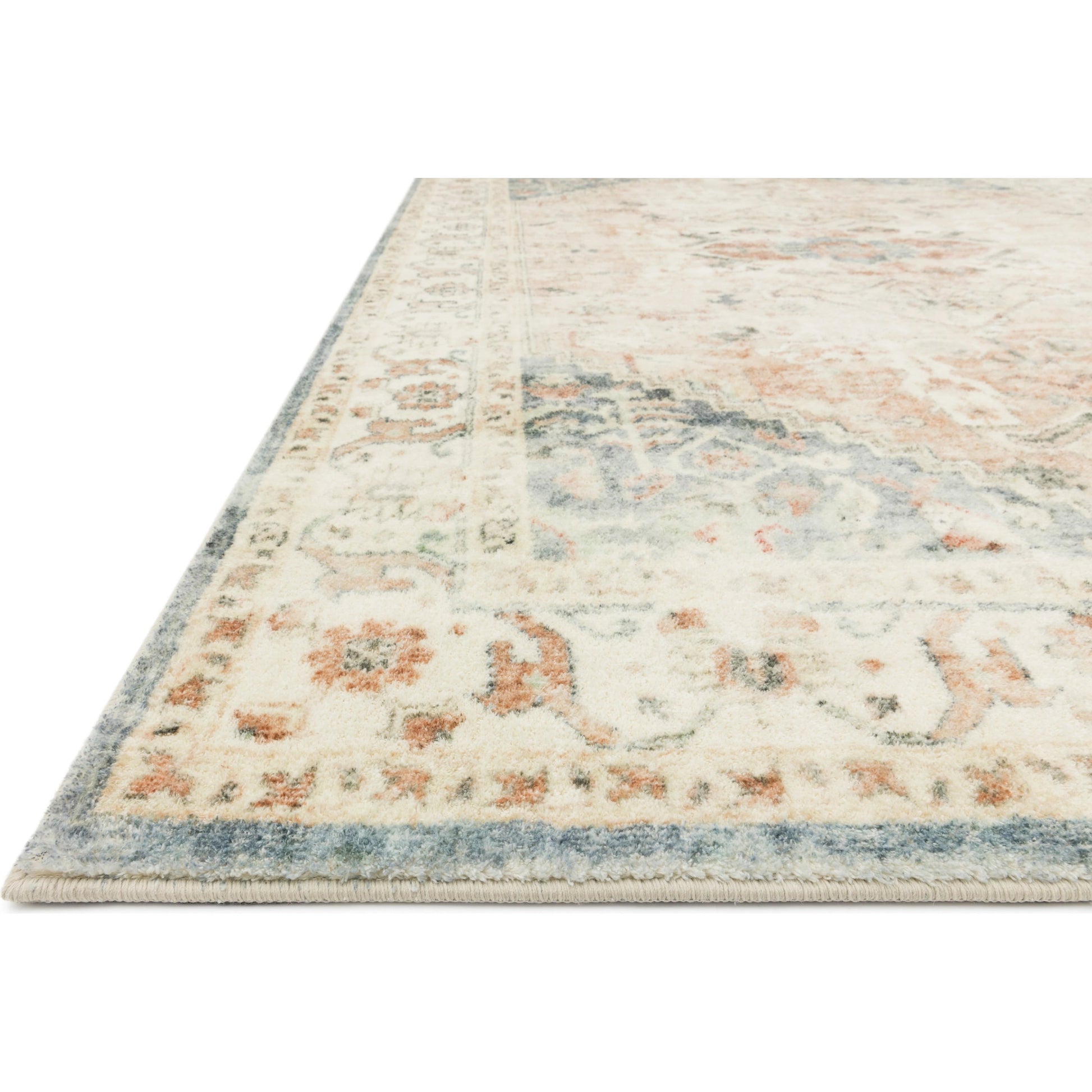 Rosette Abigail Rug by Loloi in clay, ivory. Made from 100% polyester in a traditional style.