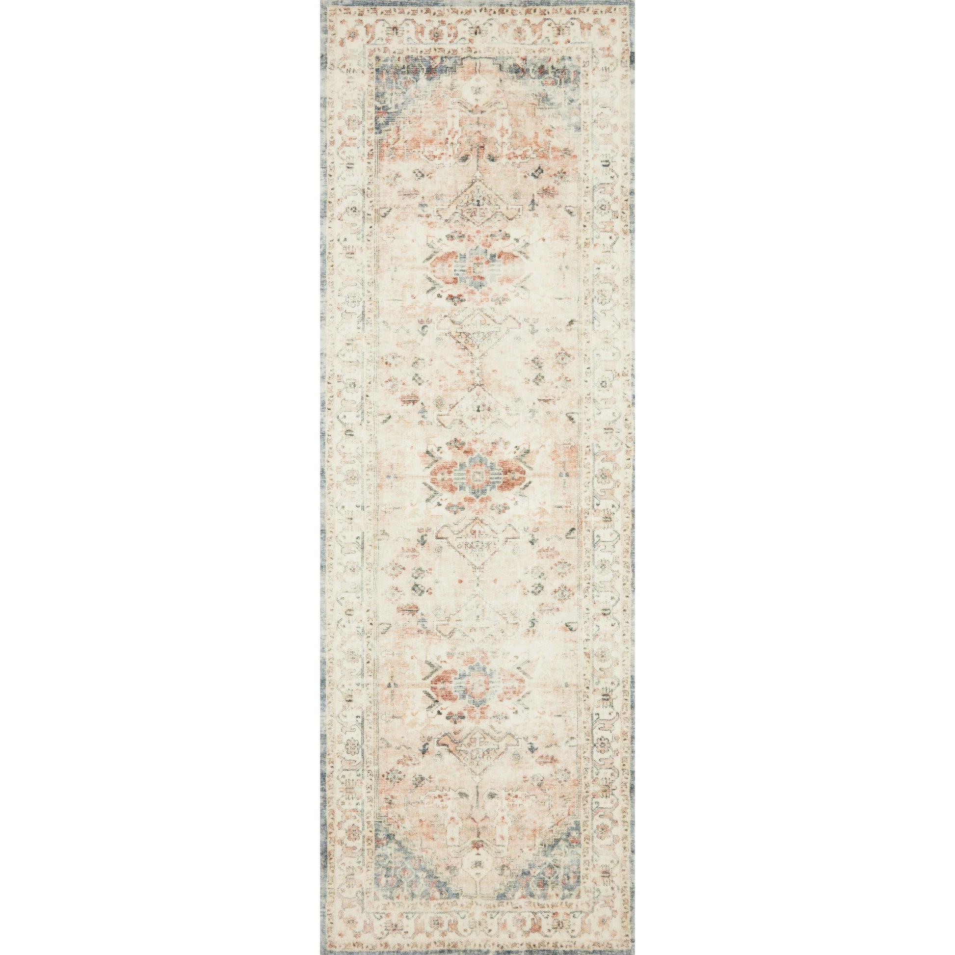 Rosette Abigail Rug by Loloi in clay, ivory. Made from 100% polyester in a traditional style.