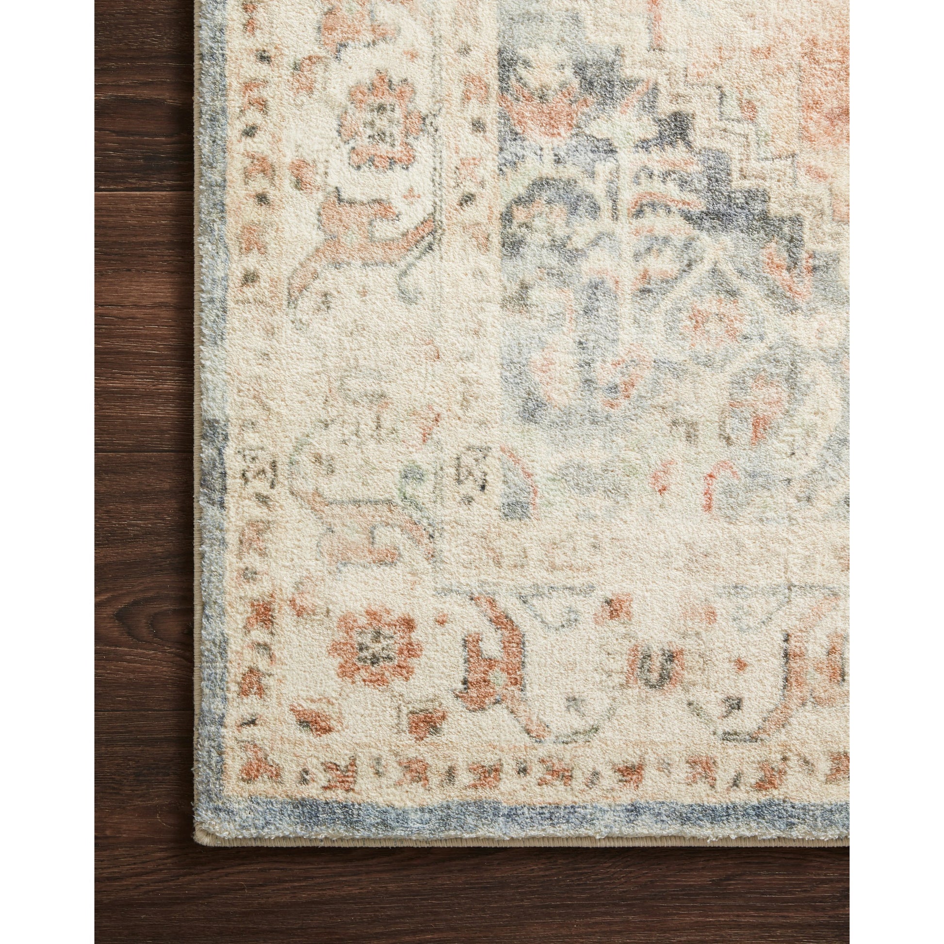 Rosette Abigail Rug by Loloi in clay, ivory. Made from 100% polyester in a traditional style.
