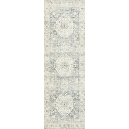 ROS-07 by Loloi in denim, fog. Made from 100% polyester in a traditional style.