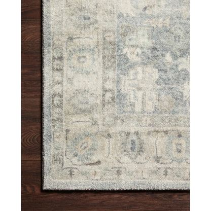 ROS-07 by Loloi in denim, fog. Made from 100% polyester in a traditional style.