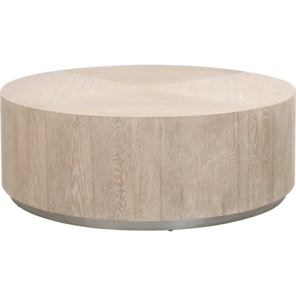 Roto Coffee Table by Essentials For Living in natural gray, silver. Made from oak, metal in a modern style.