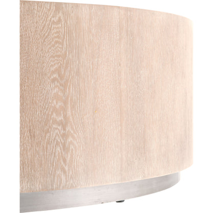 Roto Coffee Table by Essentials For Living in natural gray, silver. Made from oak, metal in a modern style.