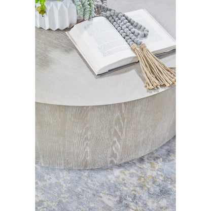 Roto Coffee Table by Essentials For Living in natural gray, silver. Made from oak, metal in a modern style.