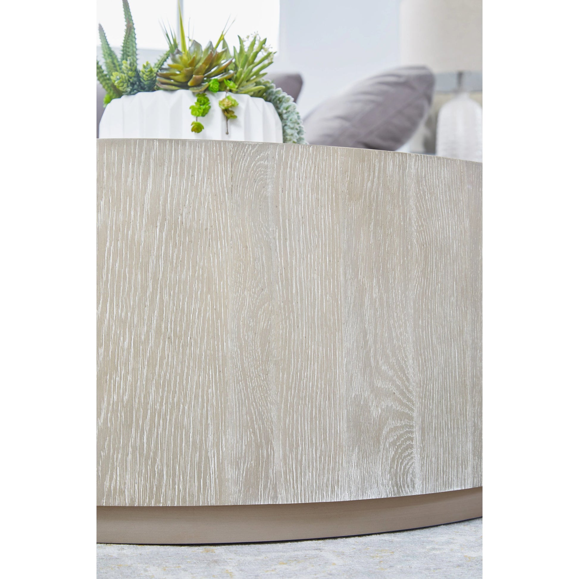 Roto Coffee Table by Essentials For Living in natural gray, silver. Made from oak, metal in a modern style.