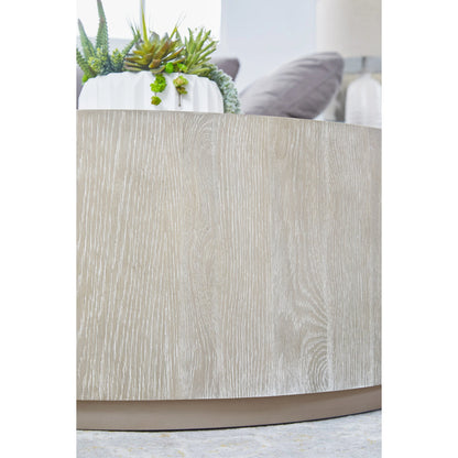 Roto Coffee Table by Essentials For Living in natural gray, silver. Made from oak, metal in a modern style.