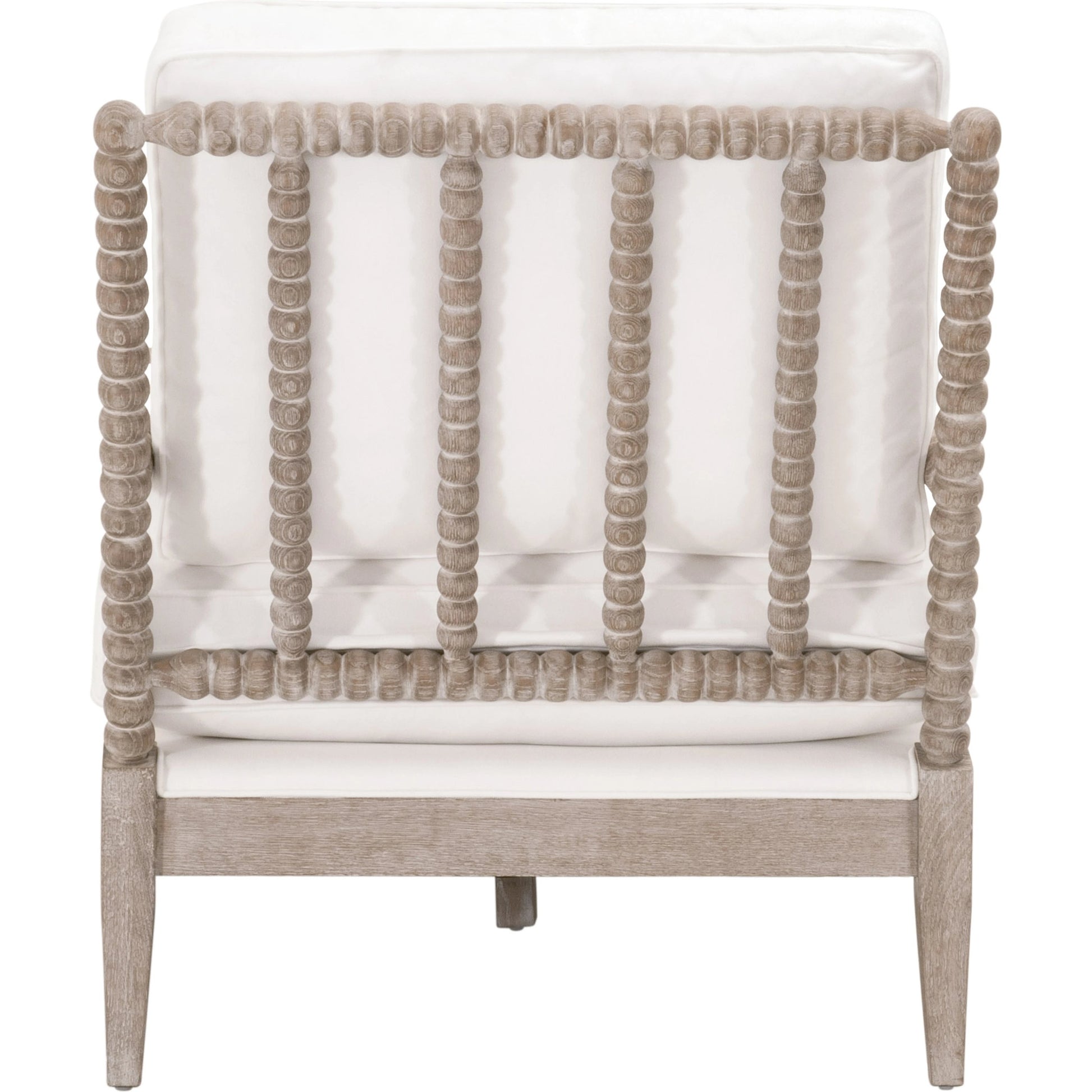 Rouleau Chaise Lounge by Essentials For Living in livesmart peyton pearl and natural gray oak. Made from solid oak wood, 98% polyester, 2% nylon fabric, foam, down blend in a cottage & farmhouse style.