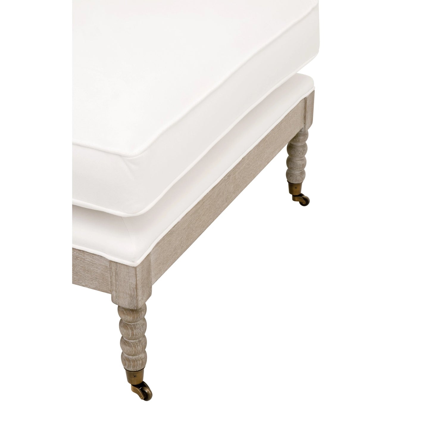 014 SI-1826887 | Additional Silo | Rouleau Chaise Lounge by Essentials For Living in livesmart peyton pearl and natural gray oak. Made from solid oak wood, 98% polyester, 2% nylon fabric, foam, down blend in a cottage & farmhouse style.