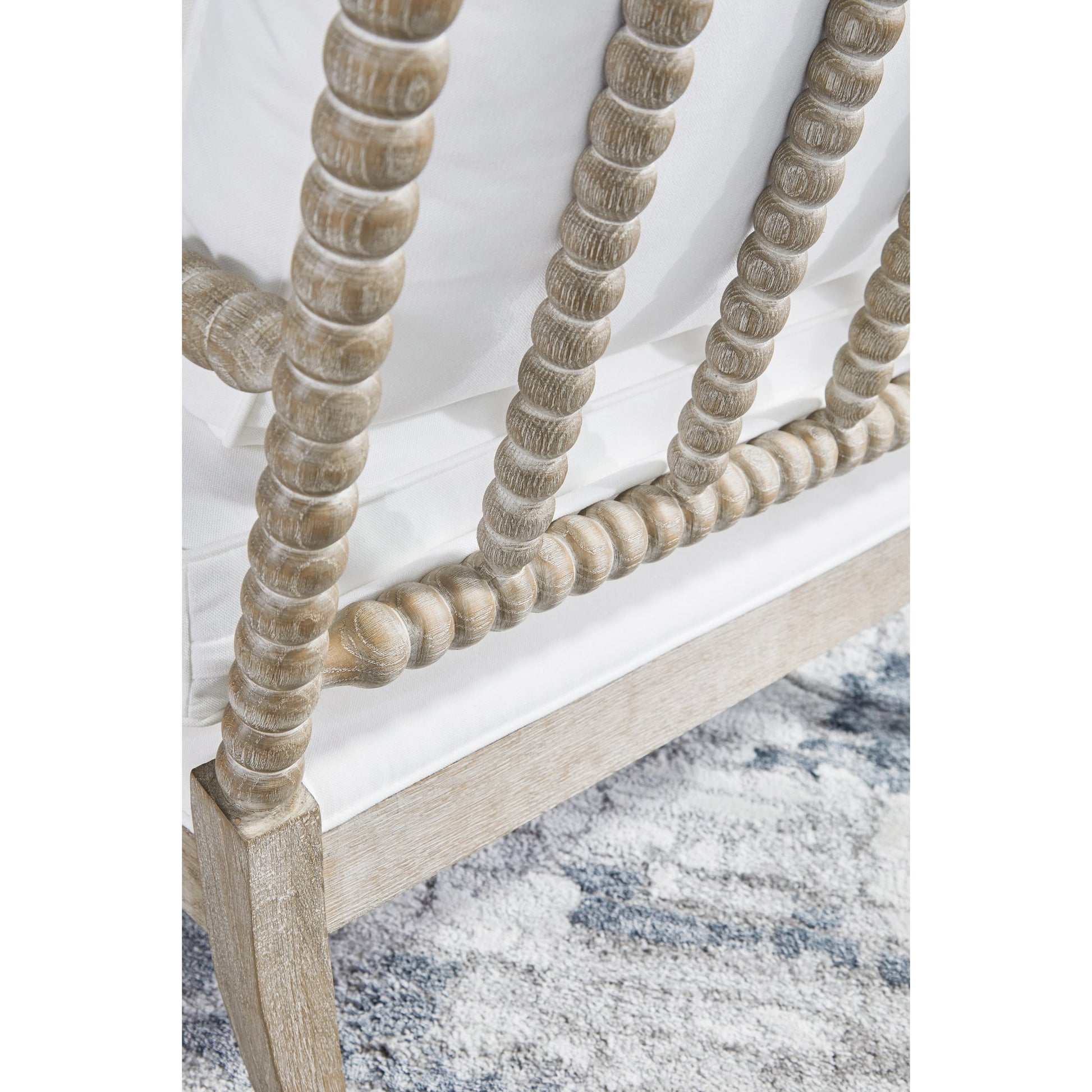 Rouleau Chaise Lounge by Essentials For Living in livesmart peyton pearl and natural gray oak. Made from solid oak wood, 98% polyester, 2% nylon fabric, foam, down blend in a cottage & farmhouse style.
