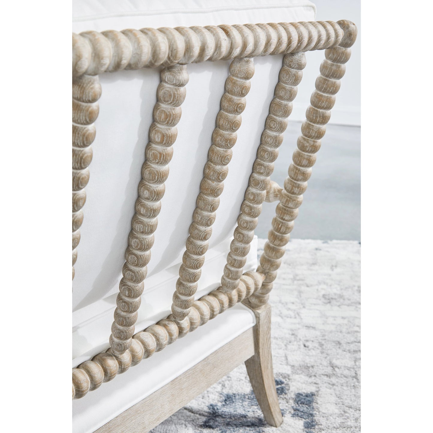 012 SI-1826887 | Additional Silo | Rouleau Chaise Lounge by Essentials For Living in livesmart peyton pearl and natural gray oak. Made from solid oak wood, 98% polyester, 2% nylon fabric, foam, down blend in a cottage & farmhouse style.