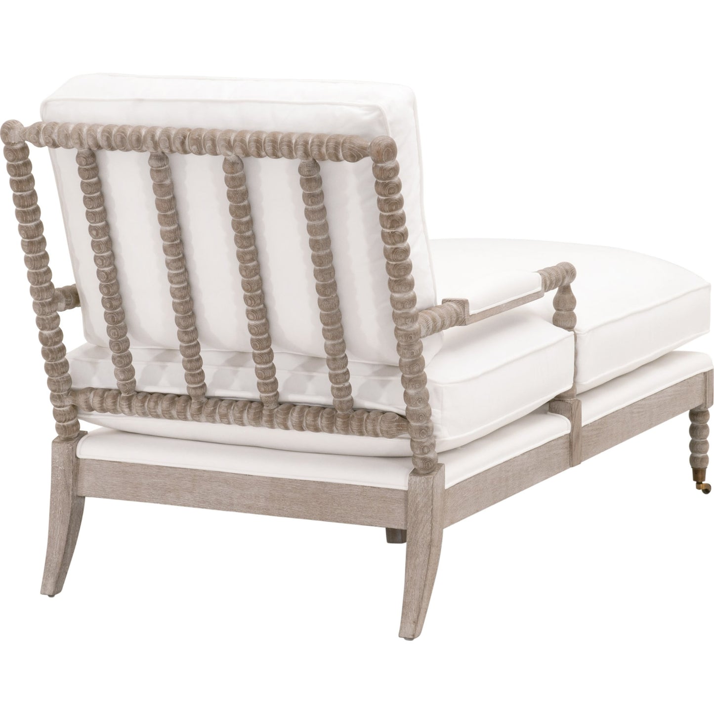 004 SI-1826887 | Additional Silo | Rouleau Chaise Lounge by Essentials For Living in livesmart peyton pearl and natural gray oak. Made from solid oak wood, 98% polyester, 2% nylon fabric, foam, down blend in a cottage & farmhouse style.