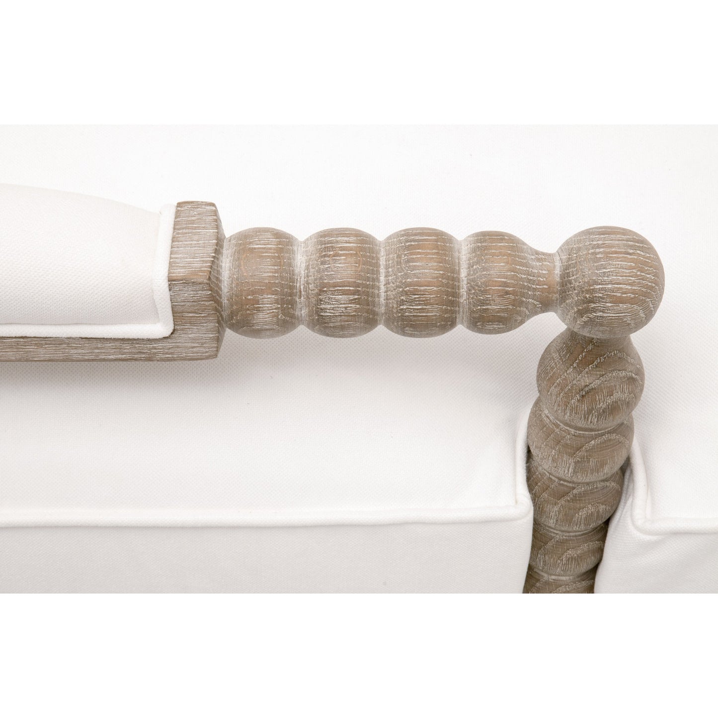 008 SI-1826887 | Additional Silo | Rouleau Chaise Lounge by Essentials For Living in livesmart peyton pearl and natural gray oak. Made from solid oak wood, 98% polyester, 2% nylon fabric, foam, down blend in a cottage & farmhouse style.