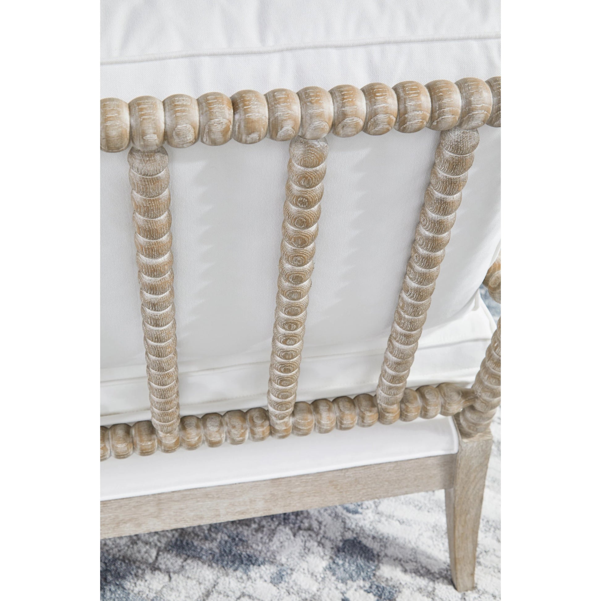 Rouleau Chaise Lounge by Essentials For Living in livesmart peyton pearl and natural gray oak. Made from solid oak wood, 98% polyester, 2% nylon fabric, foam, down blend in a cottage & farmhouse style.