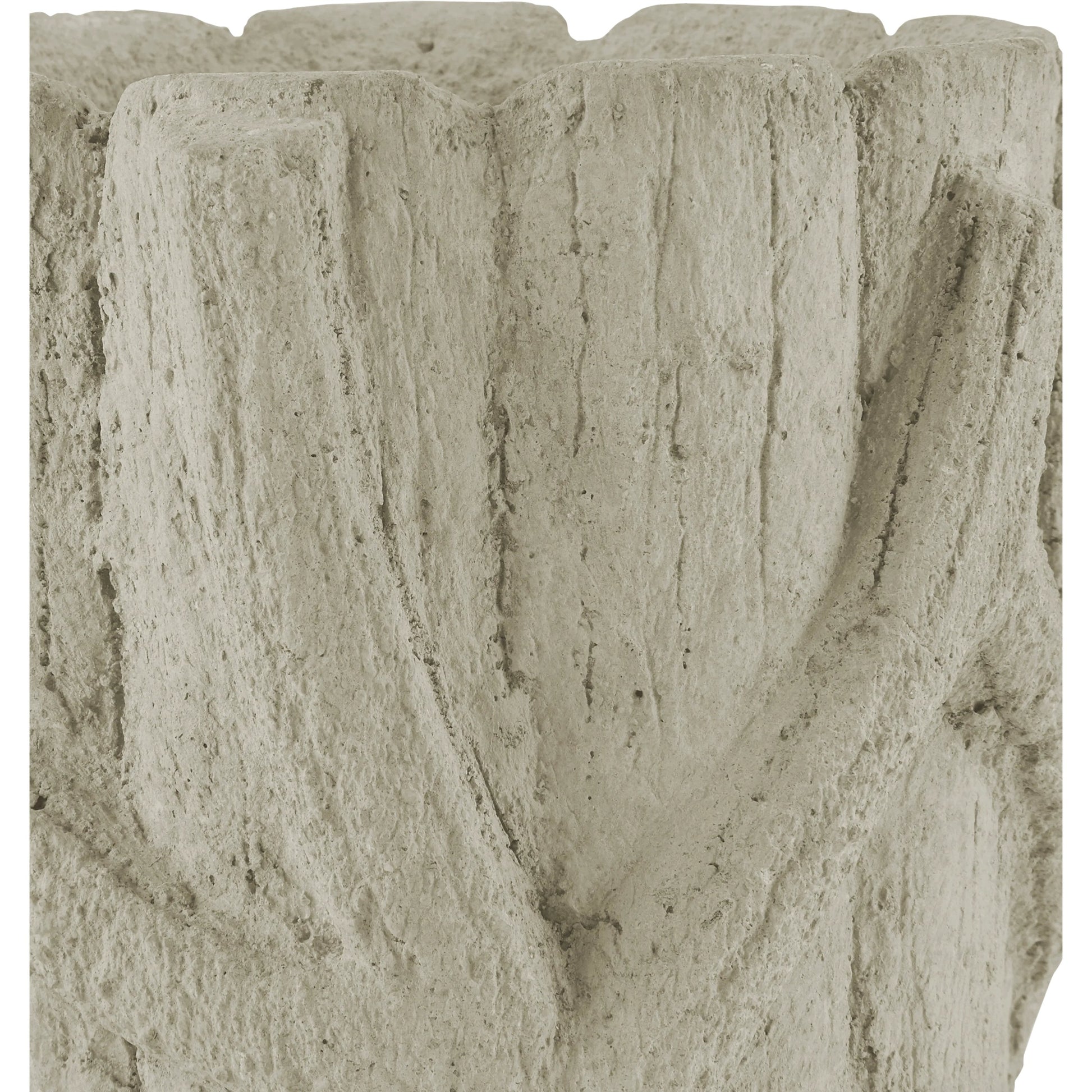 Faux Bois Planter by Currey and Company in portland, faux bois. Made from concrete, iron in a rustic style.