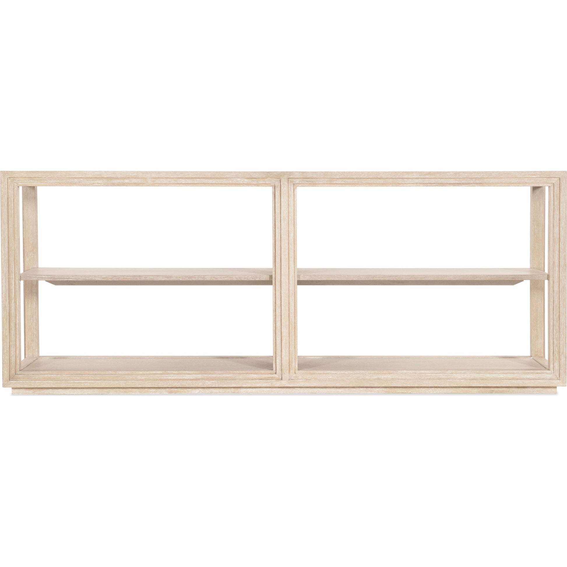 Nouveau Chic Console Table by Hooker Furniture in sandstone. Made from oak veneers, tempered glass, metal in a modern style.