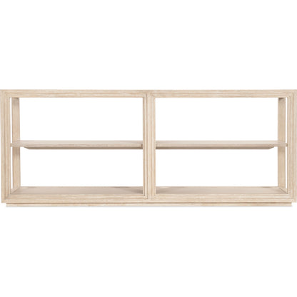 Nouveau Chic Console Table by Hooker Furniture in sandstone. Made from oak veneers, tempered glass, metal in a modern style.