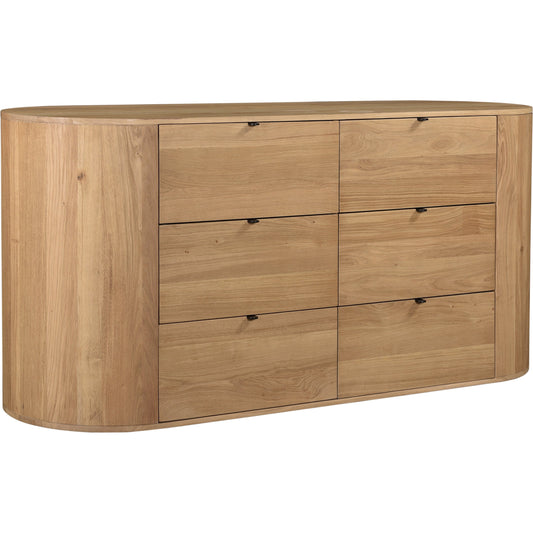Theo Dresser by Moe's Home Collection in natural. Made from solid oak in a modern style.