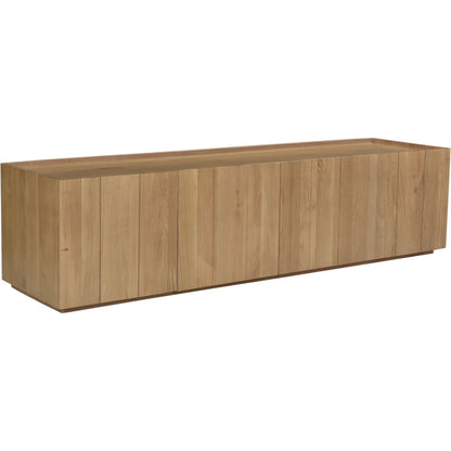 Plank Media Cabinet Natural by Moe's Home Collection in natural. Made from solid oak, back panel in oak veneer in a coastal style.