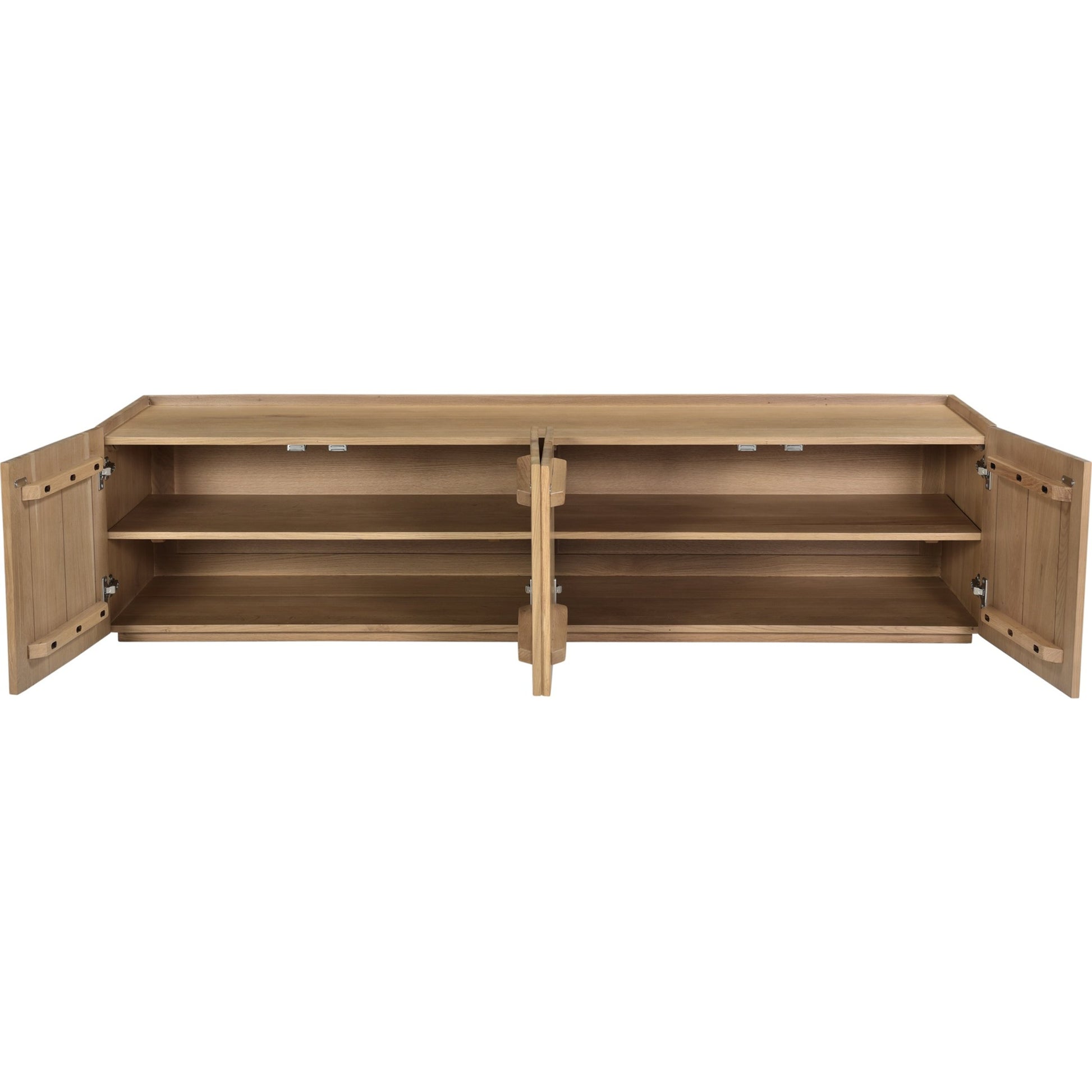 Plank Media Cabinet Natural by Moe's Home Collection in natural. Made from solid oak, back panel in oak veneer in a coastal style.