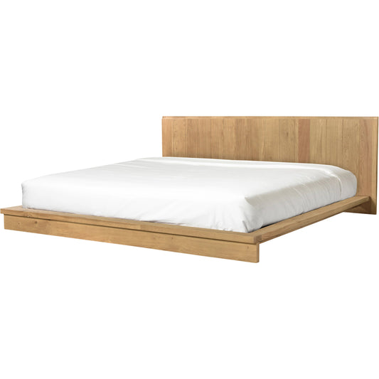 Plank Bed by Moe's Home Collection in natural. Made from solid oak, solid mango wood slats in a modern style.
