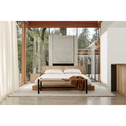 Plank Bed by Moe's Home Collection in natural. Made from solid oak, solid mango wood slats in a modern style.