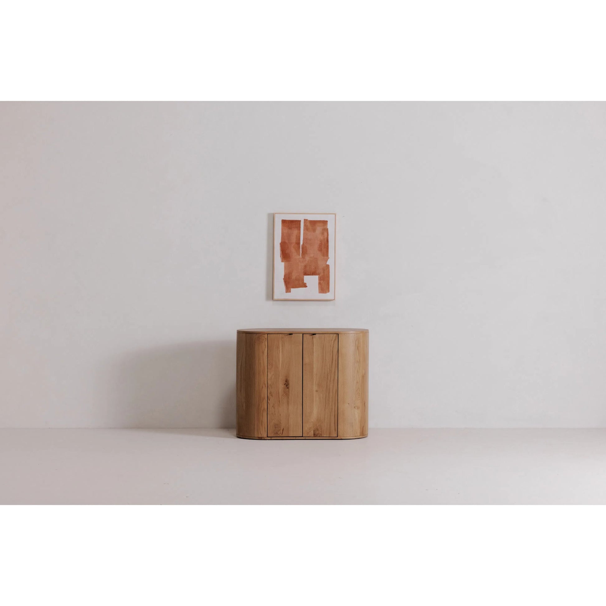 Theo Cabinet by Moe's Home Collection in oak natural. Made from solid oak wood, oak veneer over mdf back in a transitional style.