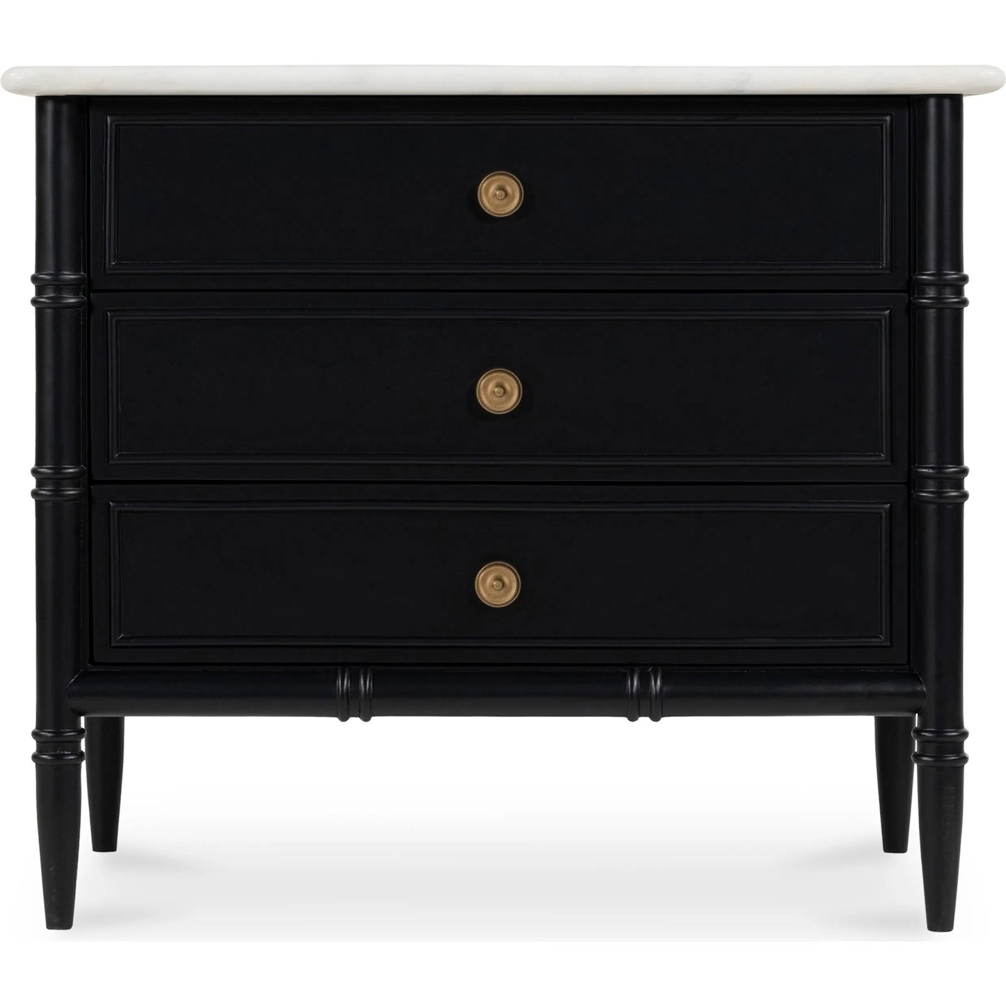 002 SI-2367997 | Additional Silo | Eleanor Nightstand by Moe's Home Collection in black. Made from banswara marble top, mdf frame, case, drawers, solid mango wood legs in a traditional style.